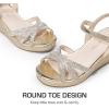 DREAM PAIRS Girls Wedge Sandals Flatform Open Toe Summer Platform Sandals Flower Wedding Party for Little Kid/Big Kid(Gold)