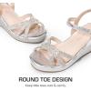 DREAM PAIRS Girls Wedge Sandals Flatform Open Toe Summer Platform Sandals Flower Wedding Party for Little Kid/Big Kid(Silver)