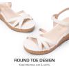 DREAM PAIRS Girls Wedge Sandals Flatform Open Toe Summer Platform Sandals Flower Wedding Party for Little Kid/Big Kid(White)