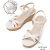 DREAM PAIRS Girls Wedge Sandals Flatform Open Toe Summer Platform Sandals Flower Wedding Party for Little Kid/Big Kid(White)