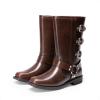 DREAM PAIRS Toddler Girls Mid Calf Boots Side Zipper Riding Shoes(Dark Brown)
