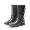 DREAM PAIRS Toddler Girls Mid Calf Boots Side Zipper Riding Shoes(Dark Grey)