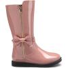 DREAM PAIRS Toddler Girls Mid Calf Boots Side Zipper Riding Shoes(Pink/Pat)