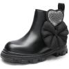 DREAM PAIRS Girls Chelsea Boots Side Zipper Lug Sole Ankle Booties Toddler/Little Kid/Big Kid(Black)