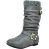 DREAM PAIRS Girl’s Faux Fur Lined Knee High Winter Riding Boots(Toddler/Little Kid/Big Kid)(Grey)
