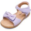 DREAM PAIRS Girls Sandals Fashion Bow Summer Shoes for Toddler/Little Kid(Light/Purple)