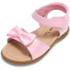 DREAM PAIRS Girls Sandals Fashion Bow Summer Shoes for Toddler/Little Kid(Pink-glitter)
