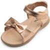 DREAM PAIRS Girls Sandals Fashion Bow Summer Shoes for Toddler/Little Kid(Rose Gold-metallic)