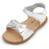 DREAM PAIRS Girls Sandals Fashion Bow Summer Shoes for Toddler/Little Kid(Silver)
