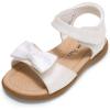 DREAM PAIRS Girls Sandals Fashion Bow Summer Shoes for Toddler/Little Kid(White-glitter)