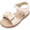 DREAM PAIRS Girls Sandals Fashion Bow Summer Shoes for Toddler/Little Kid(White-pu)