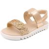 DREAM PAIRS Girls Sandals Glitter Two Strapped Casual Open Toe Sandals Little Kid/Big Kid(Rose Gold)