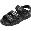 Dream Pairs SDSD2210K Girls Kids Open Toe Sandals Summer Dress Shoes Black Size 9 Toddler