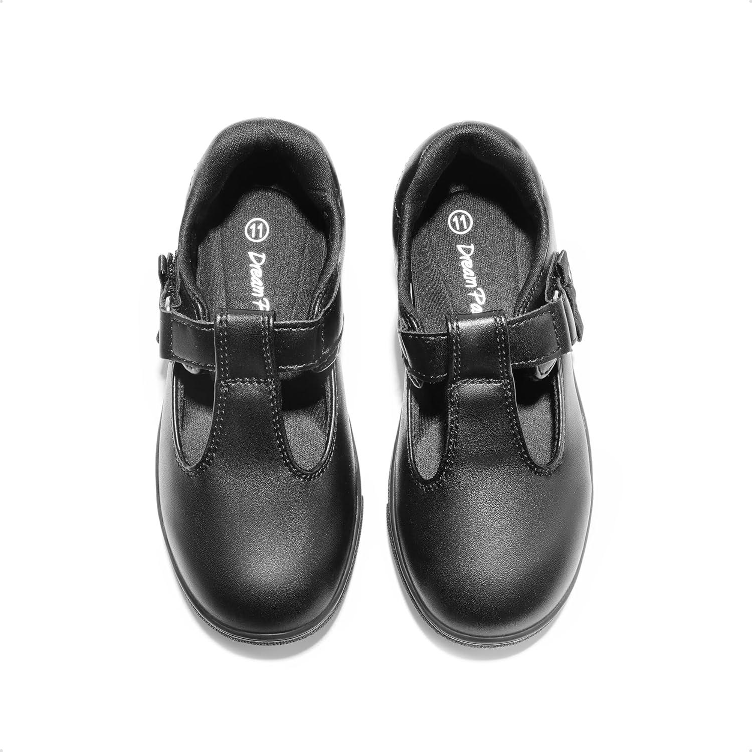 imageDREAM PAIRS Girls Mary Jane Shoes TStrap Flat Sneakers for School Uniform Dress Shoes for ToddlerLittle Kid Casual Daily Wear Special EventsBlack
