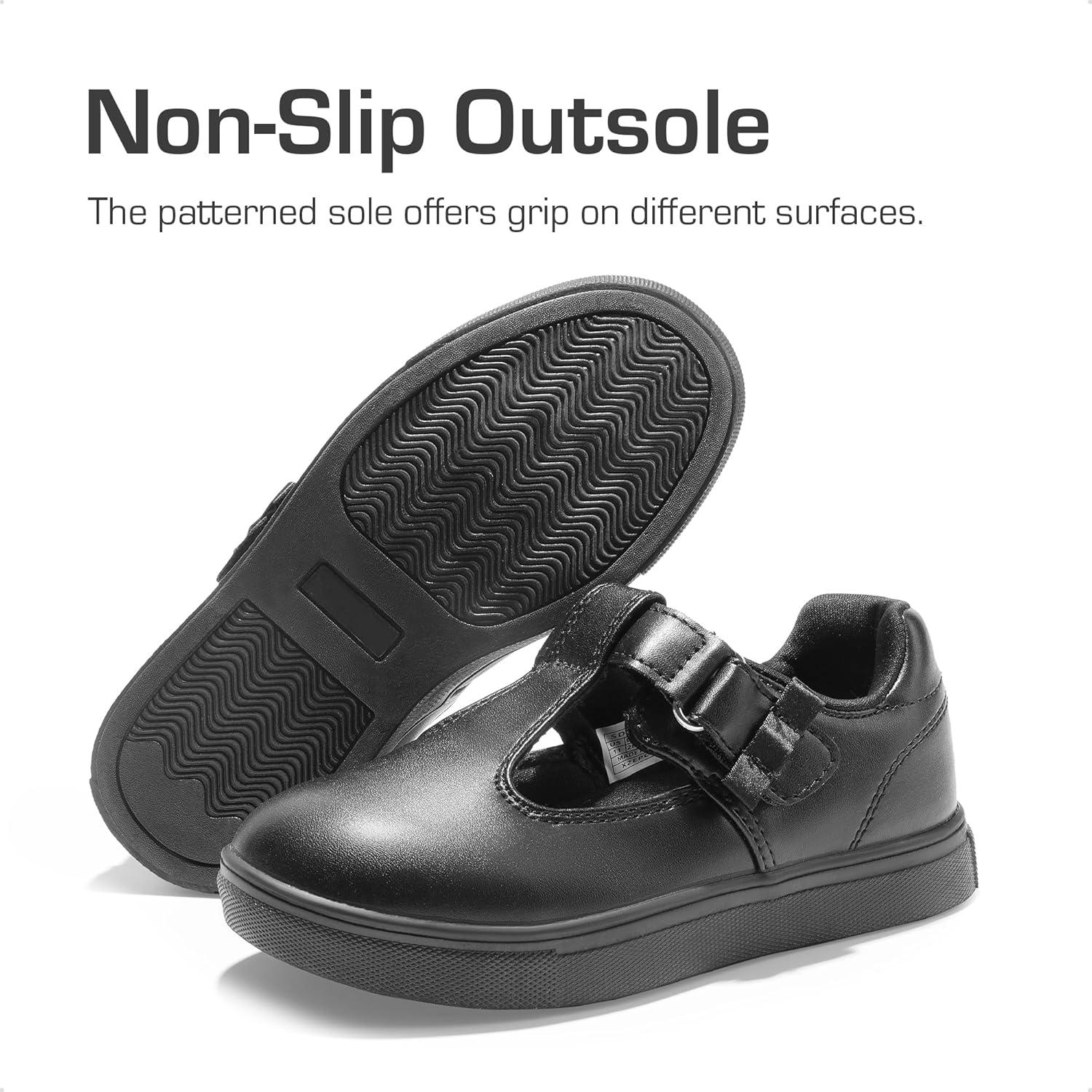 imageDREAM PAIRS Girls Mary Jane Shoes TStrap Flat Sneakers for School Uniform Dress Shoes for ToddlerLittle Kid Casual Daily Wear Special EventsBlack