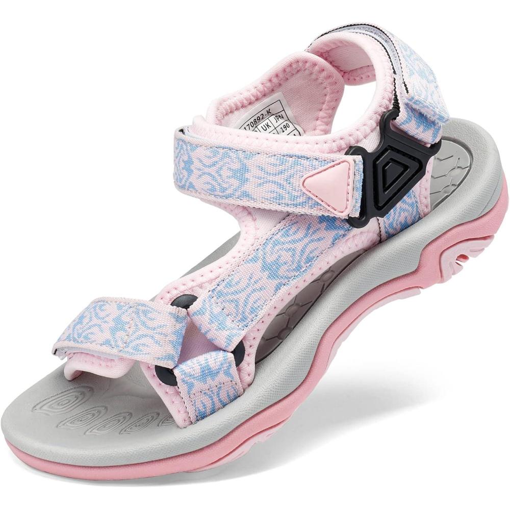 imageDREAM PAIRS Boys Girls Sandals Kids Adventurous LightWeight Adjustable Straps Summer Sandals ToddlerLittle KidBig KidPink