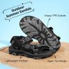 DREAM PAIRS Boys Girls Sandals Kids Adventurous Light-Weight Adjustable Straps Summer Sandals (Toddler/Little Kid/Big Kid)(Black)