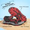 DREAM PAIRS Boys Girls Sandals Kids Adventurous Light-Weight Adjustable Straps Summer Sandals (Toddler/Little Kid/Big Kid)(Black/Red)