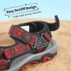 DREAM PAIRS Boys Girls Sandals Kids Adventurous Light-Weight Adjustable Straps Summer Sandals (Toddler/Little Kid/Big Kid)(Black/Red)