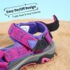 DREAM PAIRS Boys Girls Sandals Kids Adventurous Light-Weight Adjustable Straps Summer Sandals (Toddler/Little Kid/Big Kid)(Fuchsia/Purple)