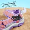 DREAM PAIRS Boys Girls Sandals Kids Adventurous Light-Weight Adjustable Straps Summer Sandals (Toddler/Little Kid/Big Kid)(Lavender/Orange)