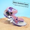 DREAM PAIRS Boys Girls Sandals Kids Adventurous Light-Weight Adjustable Straps Summer Sandals (Toddler/Little Kid/Big Kid)(Lavender/Orange)