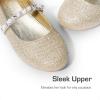 DREAM PAIRS Girls Ballerina Dress Shoes Mary Jane Flats(Gold/Glitter W)