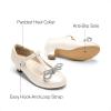 DREAM PAIRS Girls Dress Shoes Mary Jane Heel T-Strap Party Flower Wedding Princess Pumps for Little Big Kid(Ivory)