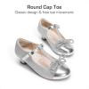 DREAM PAIRS Girls Dress Shoes Mary Jane Heel T-Strap Party Flower Wedding Princess Pumps for Little Big Kid(Silver)