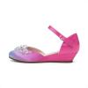 DREAM PAIRS Girls Dress Shoes Toddler Little Big Girls Heels Low Wedge Pumps with Pearls Rhinestone for Flower Girl Princess Wedding Party(Blue/Hot Pink)