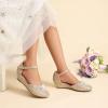 DREAM PAIRS Girls Dress Shoes Toddler Little Big Girls Heels Low Wedge Pumps with Pearls Rhinestone for Flower Girl Princess Wedding Party(Gold-glitter)