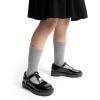 DREAM PAIRS Girls Mary Jane Dress Shoes Chunky Platform School Uniform Shoes T-Strap Oxfords Loafers Star Flats(All Black)