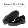 DREAM PAIRS Girls Mary Jane Dress Shoes Chunky Platform School Uniform Shoes T-Strap Oxfords Loafers Star Flats(All Black)
