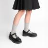 DREAM PAIRS Girls Mary Jane Dress Shoes Chunky Platform School Uniform Shoes T-Strap Oxfords Loafers Star Flats(Black Stars)