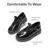 DREAM PAIRS Girls Mary Jane Dress Shoes Chunky Platform School Uniform Shoes T-Strap Oxfords Loafers Star Flats(Black-pu)