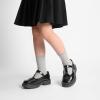 DREAM PAIRS Girls Mary Jane Dress Shoes Chunky Platform School Uniform Shoes T-Strap Oxfords Loafers Star Flats(Black-pu)