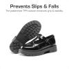 DREAM PAIRS Girls Mary Jane Dress Shoes Chunky Platform School Uniform Shoes T-Strap Oxfords Loafers Star Flats(Black-pu)
