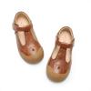 DREAM PAIRS Girls Mary Jane Dress Shoes School Uniform Toe-Protective T-Strap Ballet Flats Toddler Little Kid(Brown)