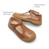 DREAM PAIRS Girls Mary Jane Dress Shoes School Uniform Toe-Protective T-Strap Ballet Flats Toddler Little Kid(Brown)