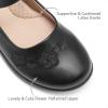 DREAM PAIRS Girls School Uniform Dress Shoes Mary Jane Black Flats(Black)