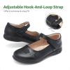 DREAM PAIRS Girls School Uniform Dress Shoes Mary Jane Black Flats(Black)