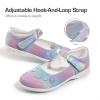 DREAM PAIRS Girls School Uniform Dress Shoes Mary Jane Black Flats(Rainbow)