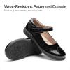 DREAM PAIRS Girls School Uniform Shoes Mary Jane Black Flats(All Black)