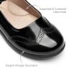 DREAM PAIRS Girls School Uniform Shoes Mary Jane Black Flats(All Black)