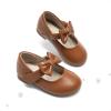 DREAM PAIRS Toddler Flower Girl Dress Shoes Little Girls Mary Janes Ballet Flats Ballerina Shoes Wedding Party(Brown)