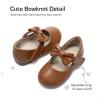 DREAM PAIRS Toddler Flower Girl Dress Shoes Little Girls Mary Janes Ballet Flats Ballerina Shoes Wedding Party(Brown)