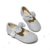DREAM PAIRS Toddler Flower Girl Dress Shoes Little Girls Mary Janes Ballet Flats Ballerina Shoes Wedding Party(Silver/Glitter)