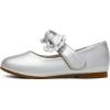 DREAM PAIRS Toddler Flower Girl Dress Shoes Little Girls Mary Janes Ballet Flats Ballerina Shoes Wedding Party(Sliver)