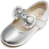 DREAM PAIRS Toddler Flower Girl Dress Shoes Little Girls Mary Janes Ballet Flats Ballerina Shoes Wedding Party(Sliver)