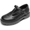 DREAM PAIRS Girls Mary Jane Dress Shoes Chunky Platform School Uniform Shoes T-Strap Oxfords Loafers Star Flats(Black Stars)